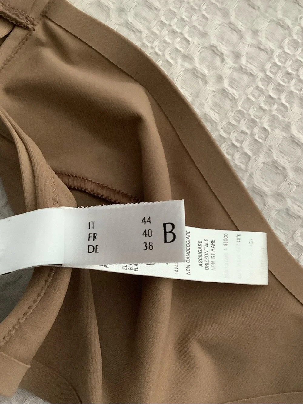 La Perla Nude Tan Triangle Swim Top with Gold Clasp